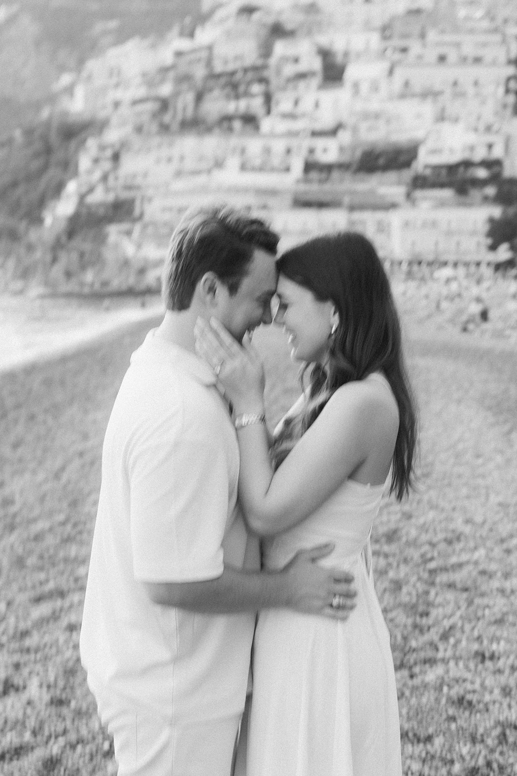 Andrea Gallucci - Destination Wedding Photographer- Amalfi Coast Positano Santorini Barcellona Rome Ravello Paris New York modern engagement photo with blurry photo
