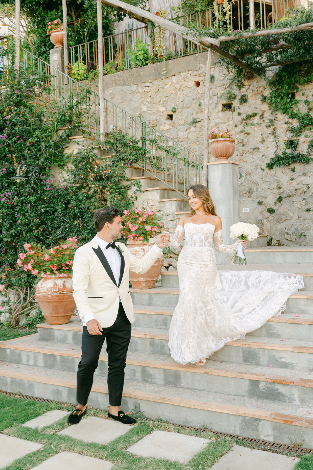 Andrea Gallucci - Destination Wedding Photographer- Amalfi Coast Positano Santorini Barcellona Rome Ravello Paris New York romantic wedding portrait of bride and groom