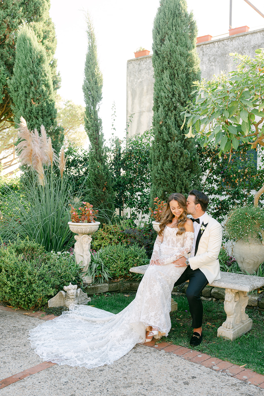 Andrea Gallucci - Destination Wedding Photographer- Amalfi Coast Positano Santorini Barcellona Rome Ravello Paris New York romantic wedding photo of bride and groom in Ravello