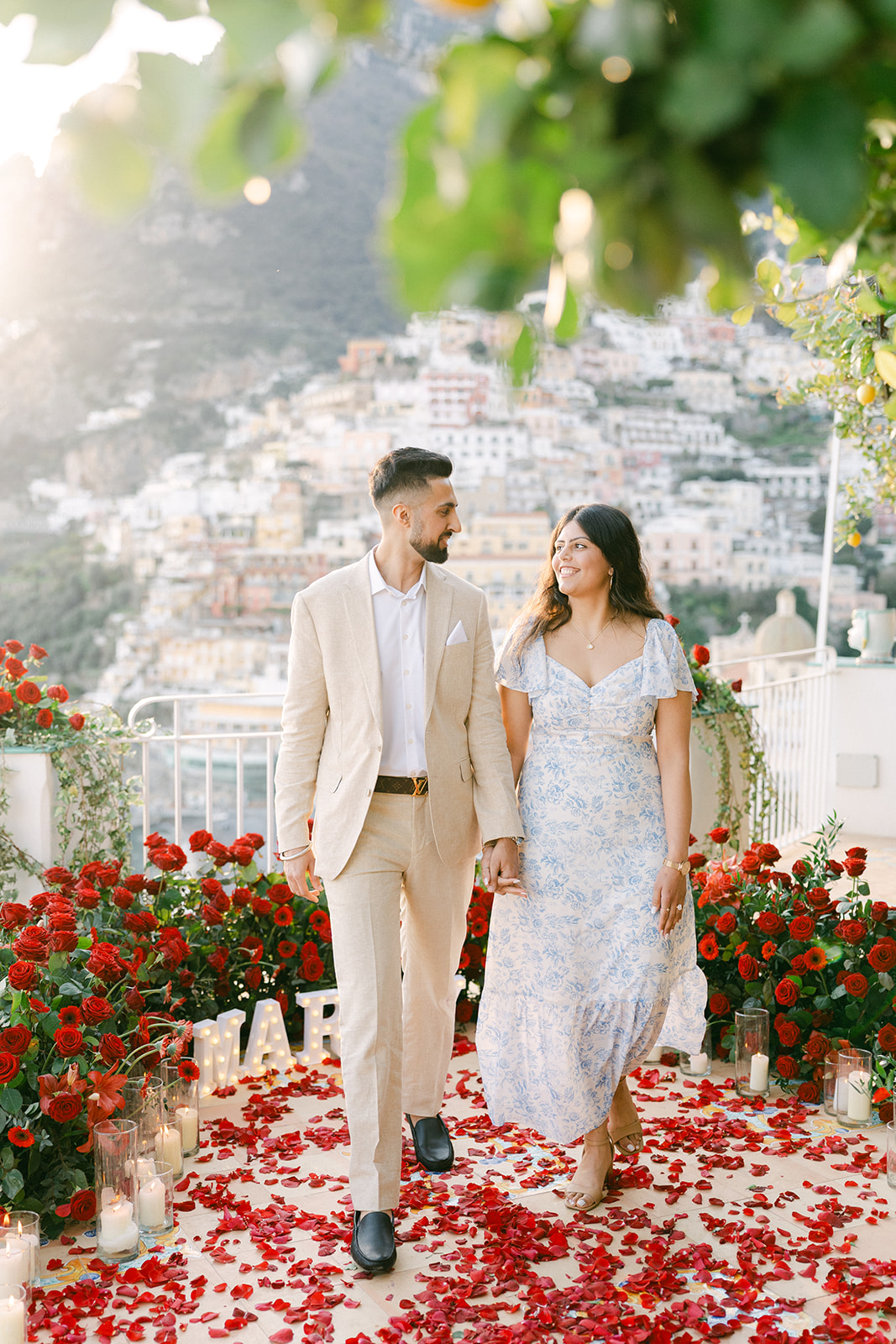 Andrea Gallucci - Destination Wedding Photographer- Amalfi Coast Positano Santorini Barcellona Rome Ravello Paris New York Private proposal in Positano with luxury rose petals