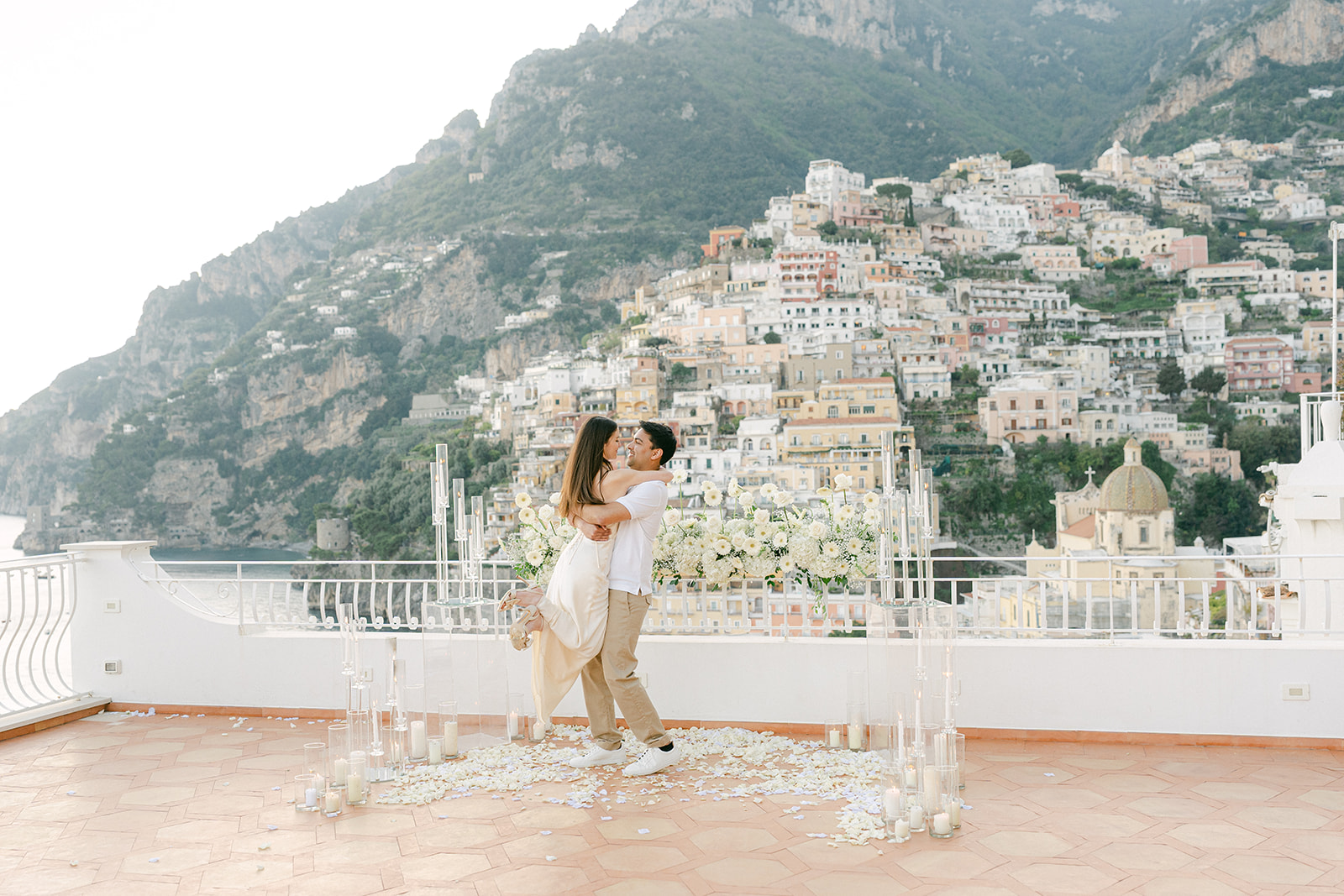 Andrea Gallucci - Destination Wedding Photographer- Amalfi Coast Positano Santorini Barcellona Rome Ravello Paris New York happy couple after a luxury wedding proposal in Positano