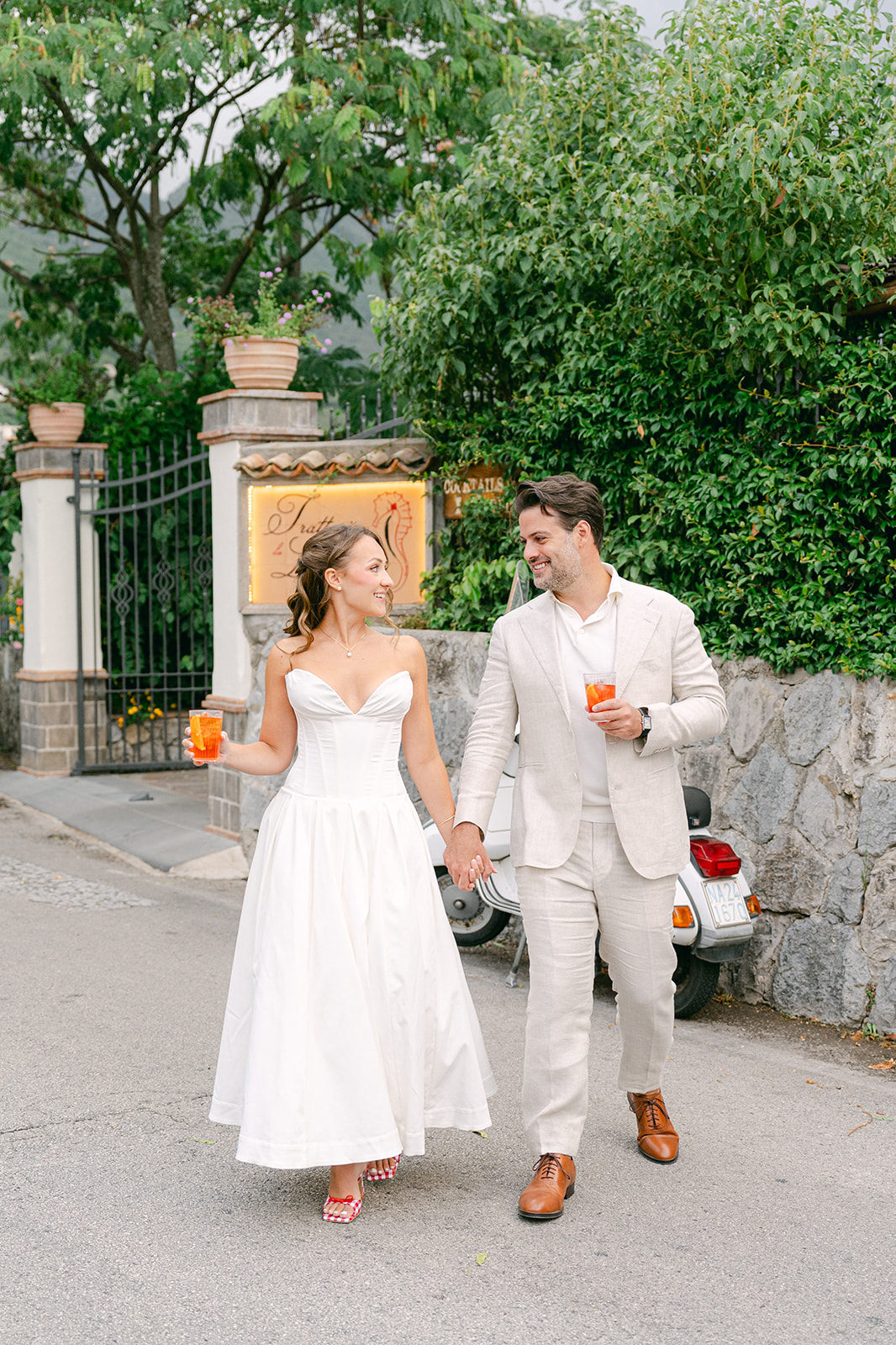 Andrea Gallucci - Destination Wedding Photographer- Amalfi Coast Positano Santorini Barcellona Rome Ravello Paris New York outdoor wedding portrait of bride and groom