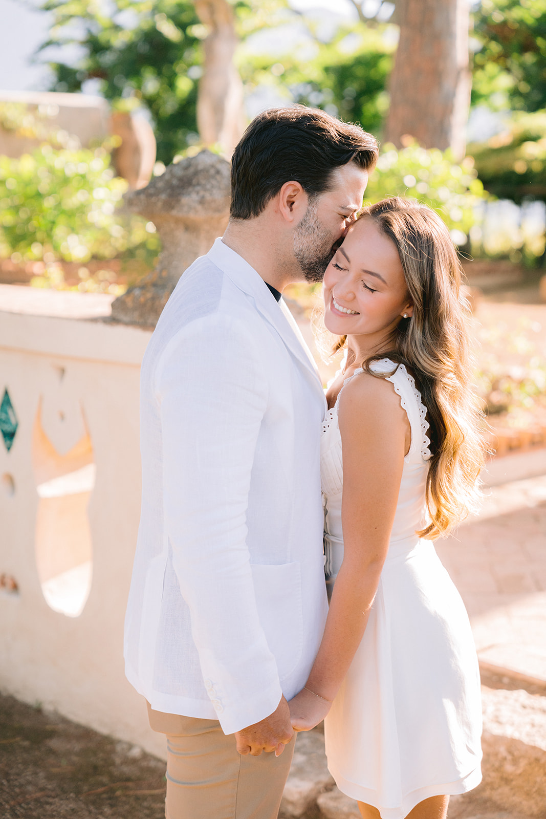 Andrea Gallucci - Destination Wedding Photographer- Amalfi Coast Positano Santorini Barcellona Rome Ravello Paris New York romantic engagement photo of the couple in Villa Cimbrone