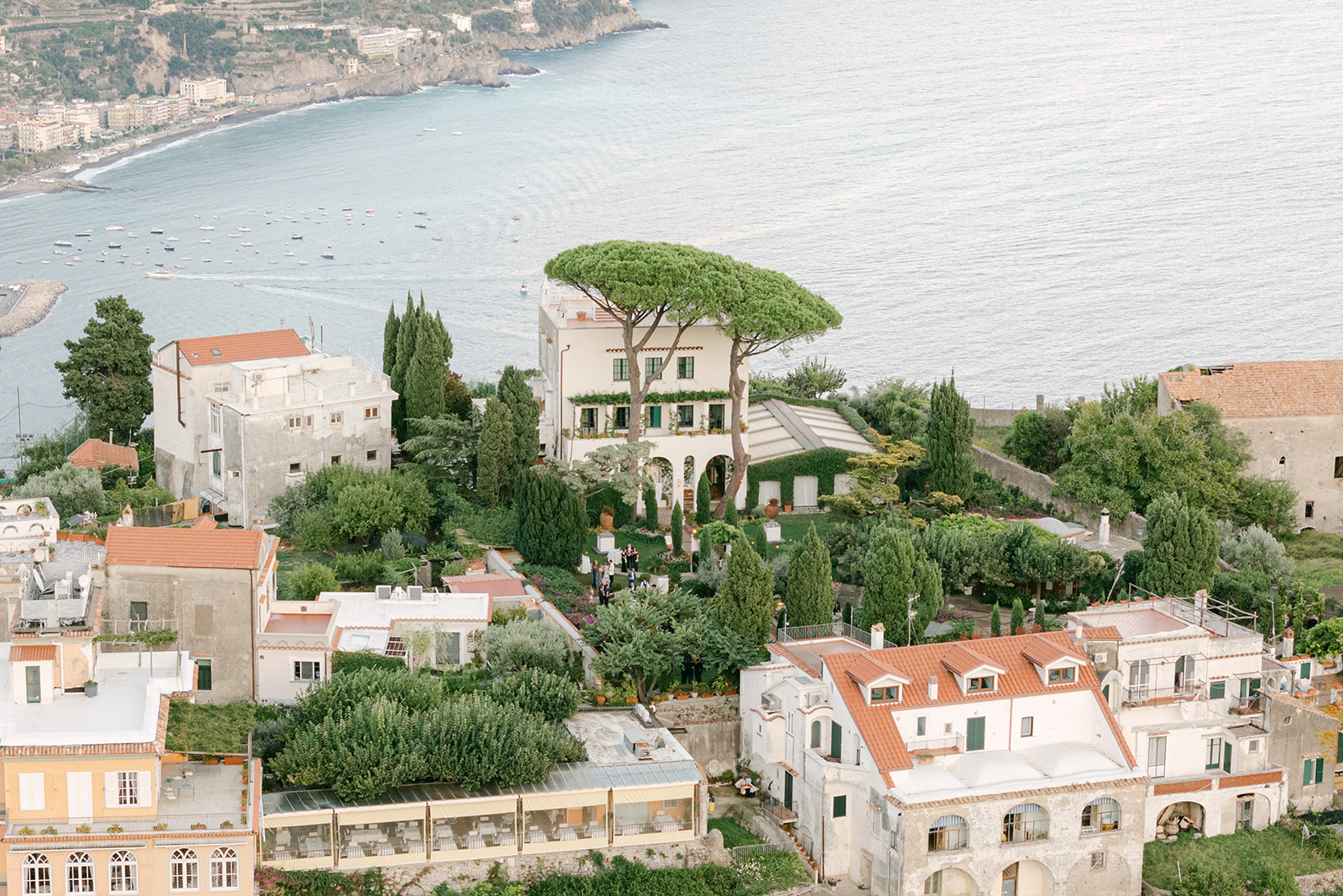 Andrea Gallucci - Destination Wedding Photographer- Amalfi Coast Positano Santorini Barcellona Rome Ravello Paris New York Villa Eva from a drone shot