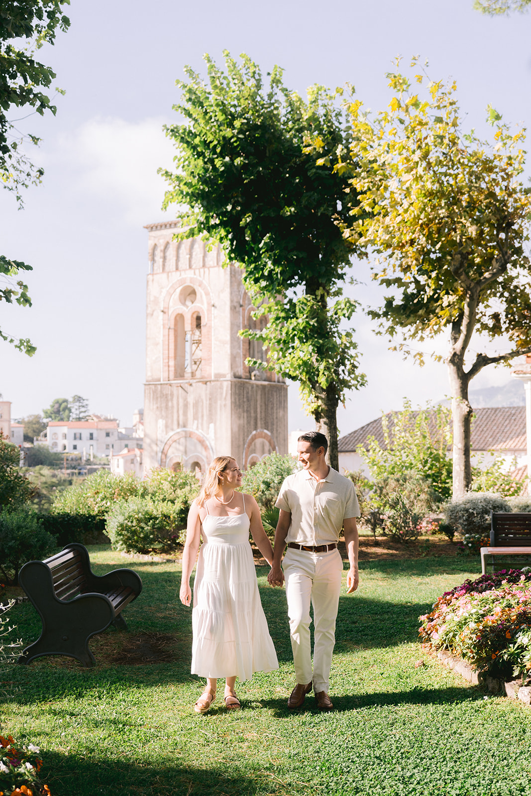 garden summer engagement photoshoot in Ravello