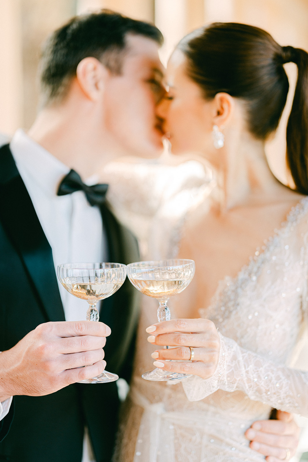 bride and groom toasting during their wedding reception in Morocco