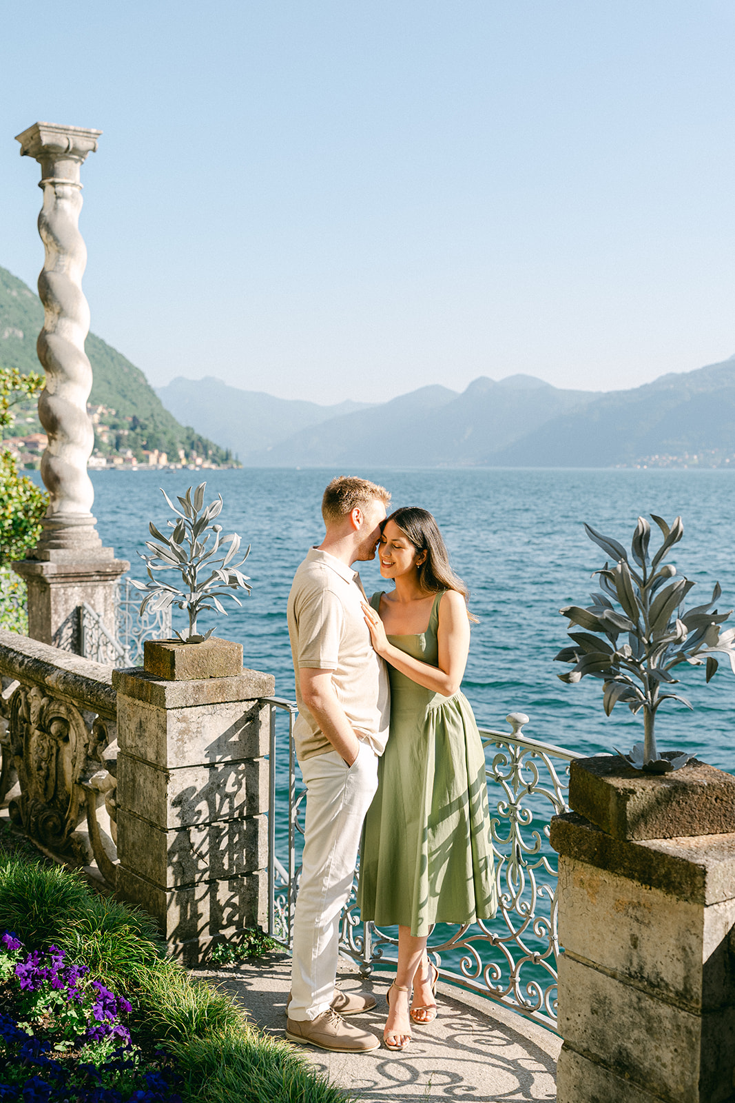 Romantic Amalfi Coast engagement photoshoot captured by an Italy photographer at villa monastero