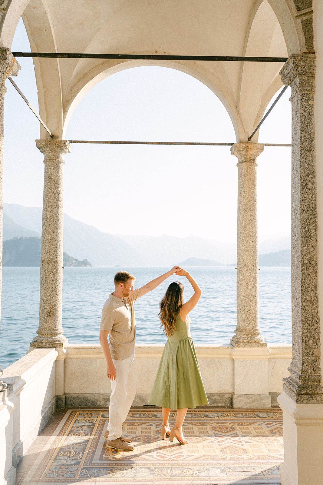 Romantic Amalfi Coast engagement captured by an Italy photographer at villa monastero, Lake Como