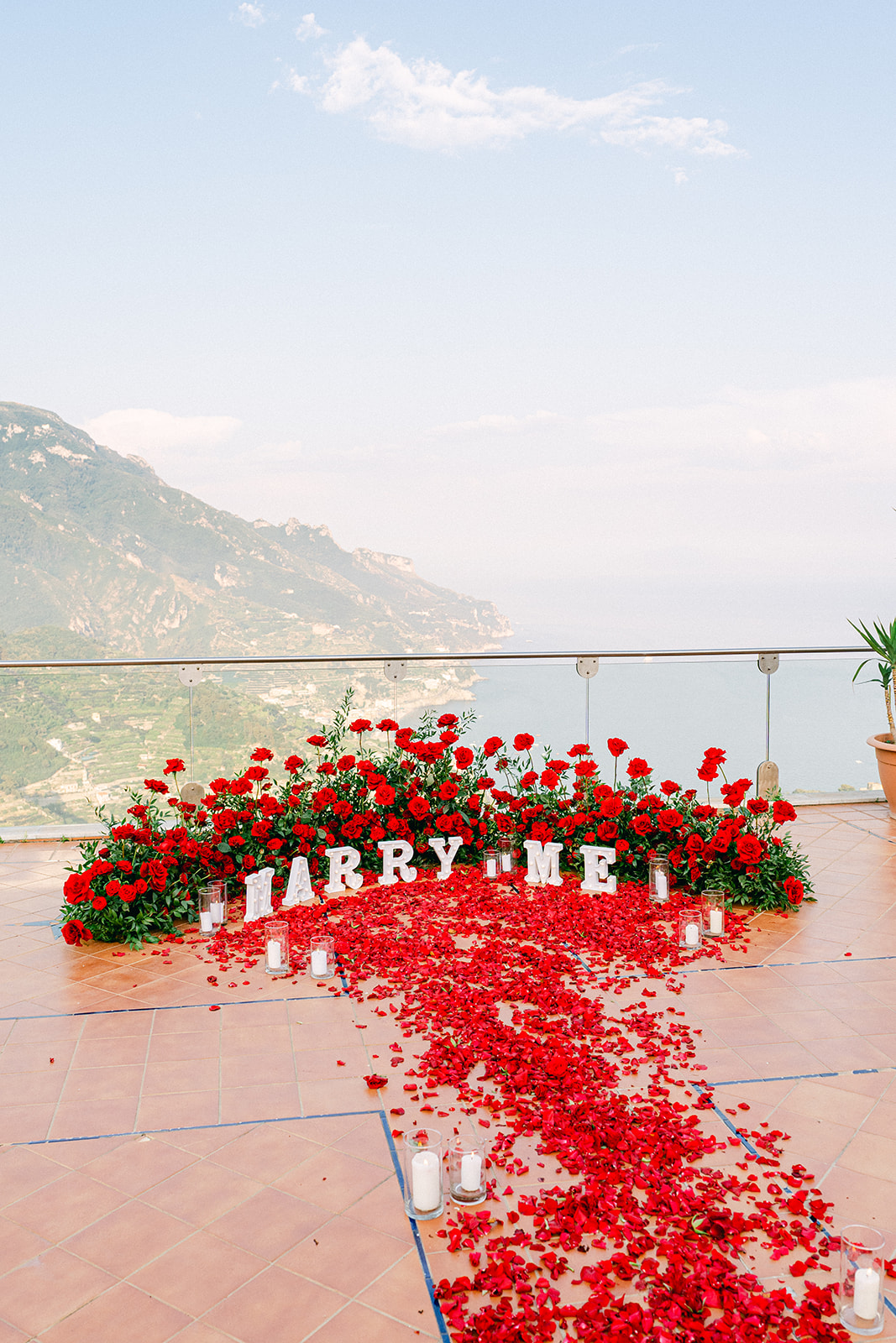 private proposal setup in Amalfi Coast