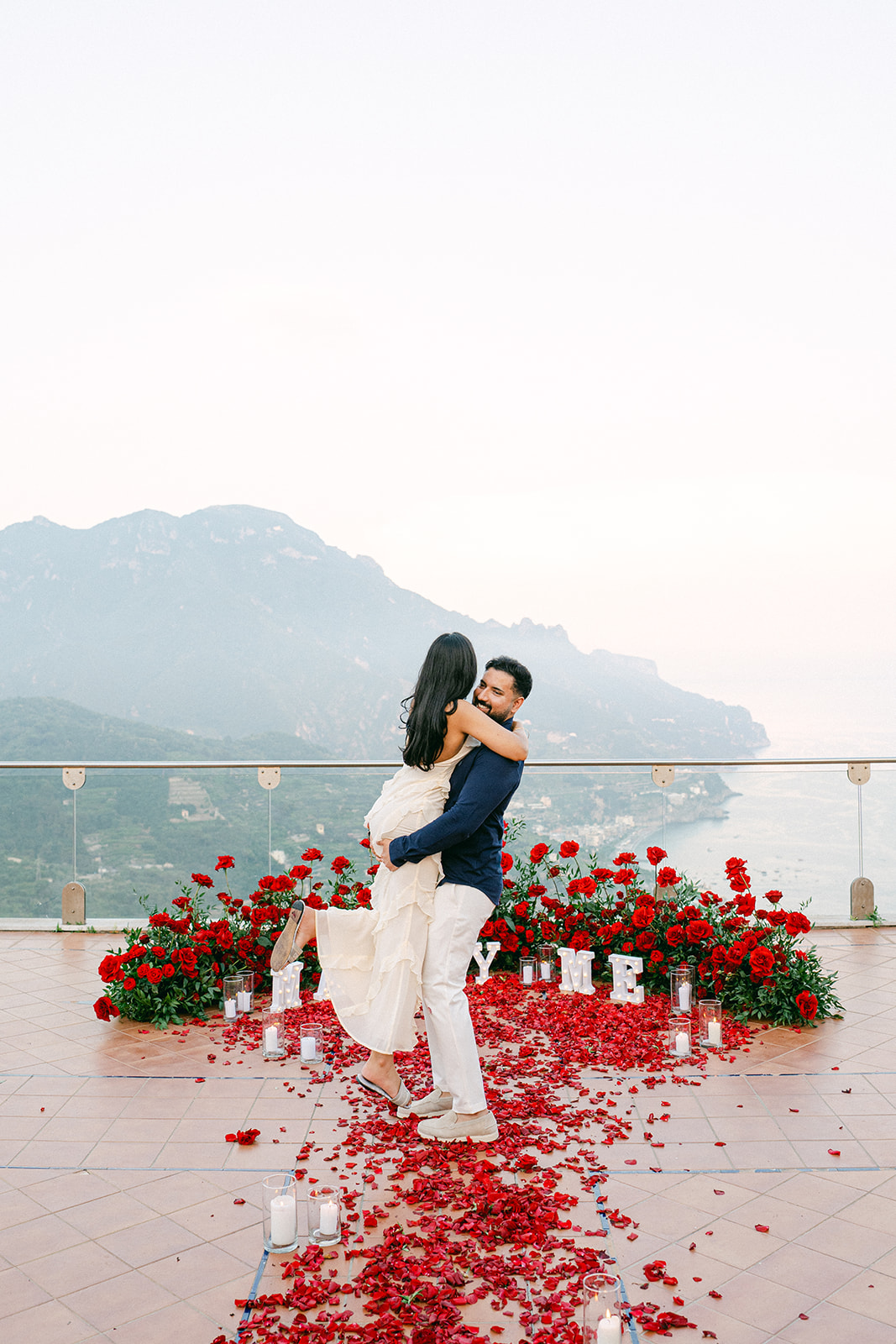 Italy photographer capturing candid proposal moments in Amalfi Coast