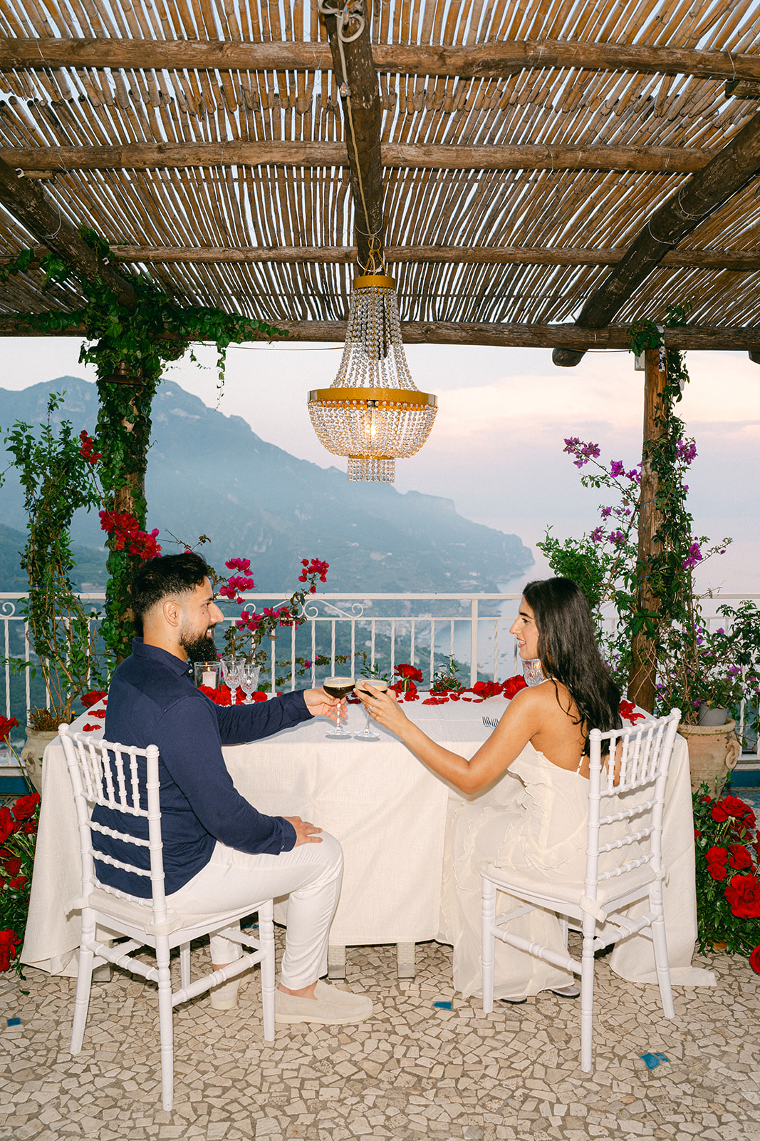 private dinner after proposal in Ravello, Amalfi Coast
