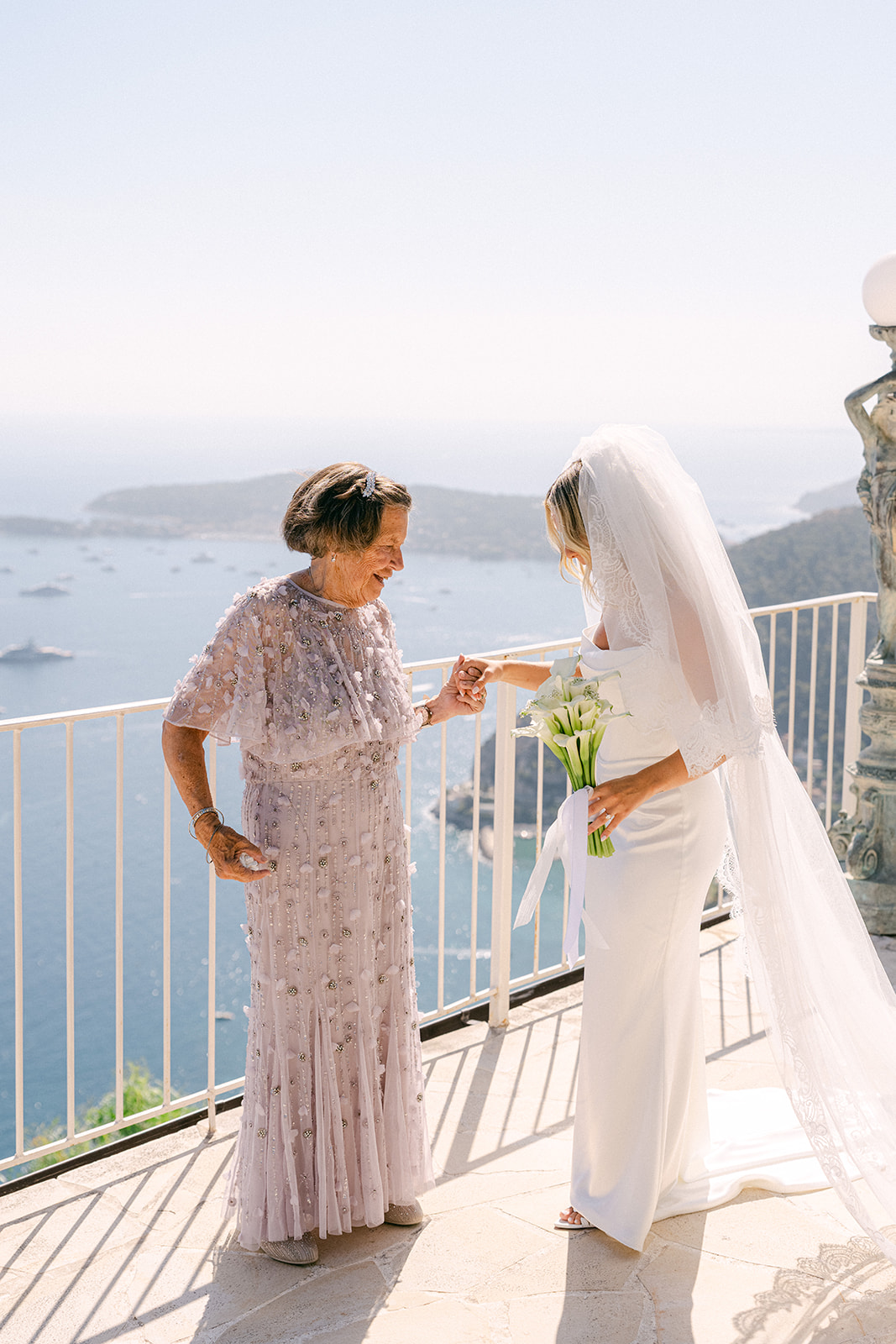 first look with the bride and grandma