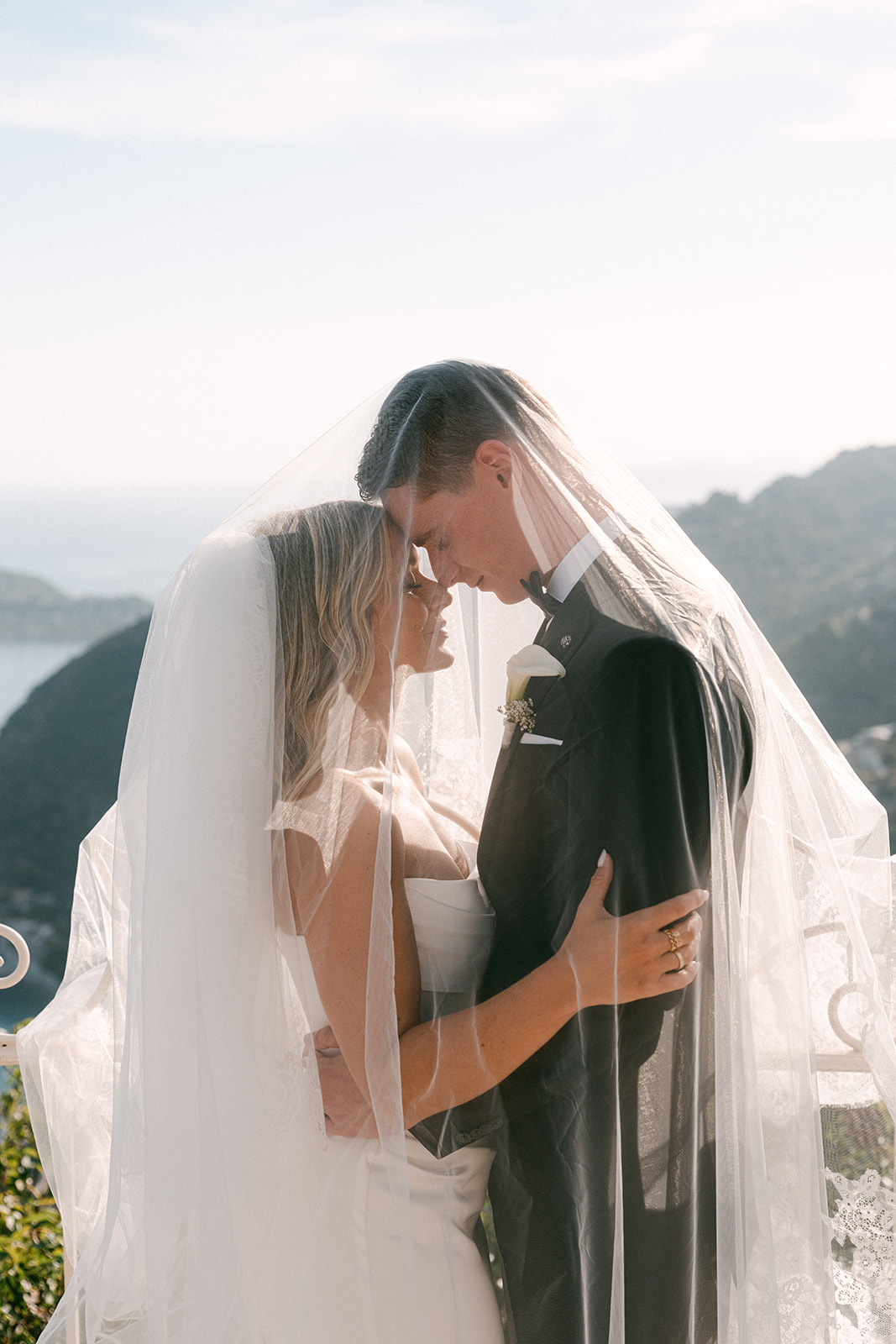 Candid bride and groom photos during a wedding in France