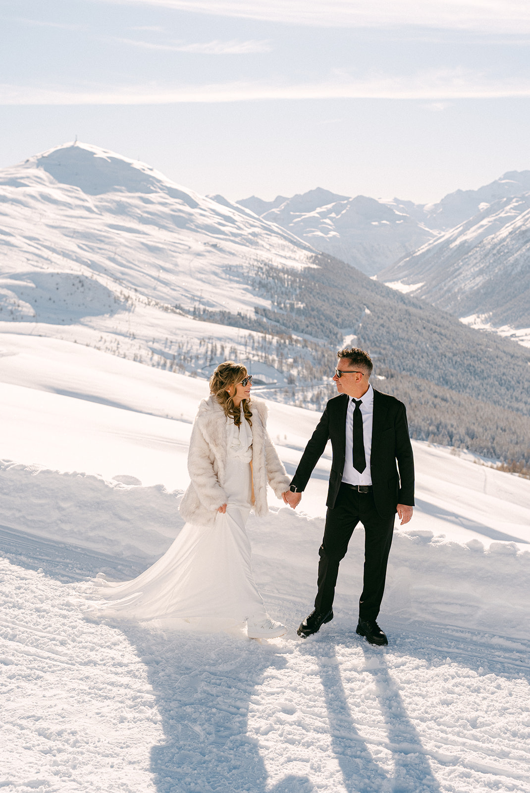 Bride and groom smiling during documentary wedding photography in Italy