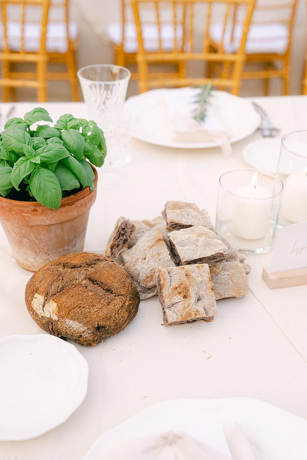 minimal wedding table decor with Italian style wedding