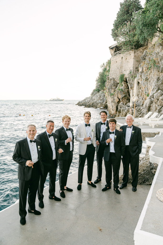 groomsmen photos Hotel Santa Caterina Amalfi Coast wedding