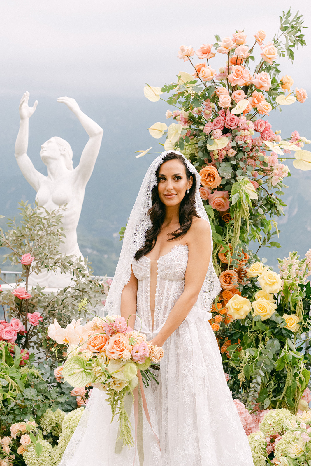 Intimate wedding ceremony overlooking the Amalfi Coast cliffs