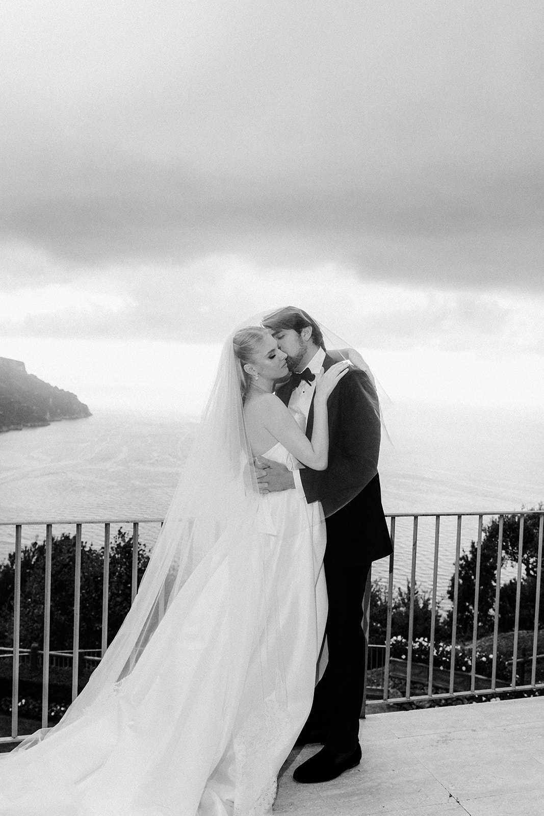 Romantic couple portraits at luxury Amalfi Coast wedding venue La Rondinaia