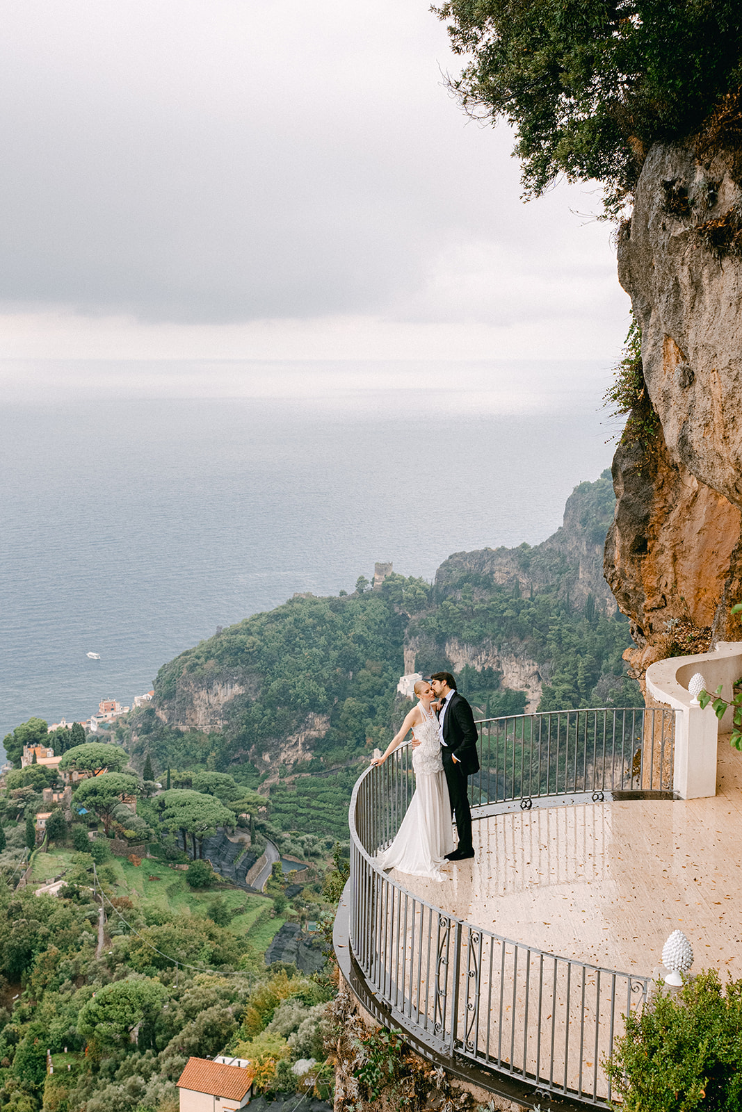 Luxury destination wedding at Amalfi Coast cliffside villa