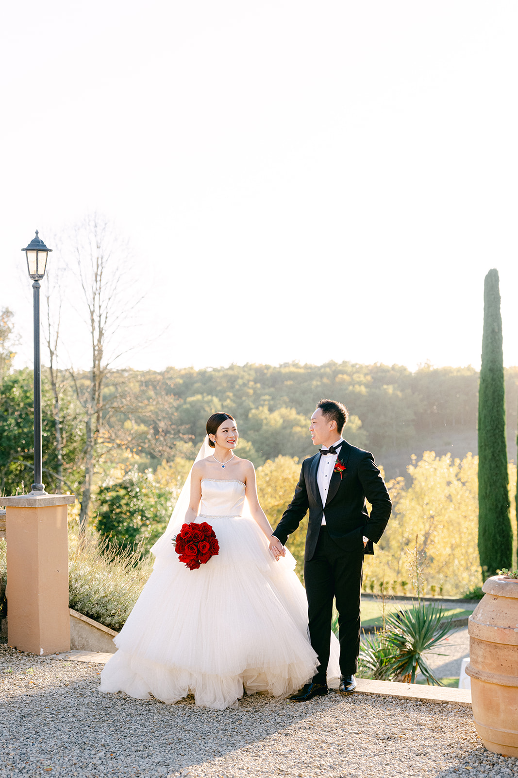 Destination Tuscany wedding at Villa La Selva with panoramic countryside views