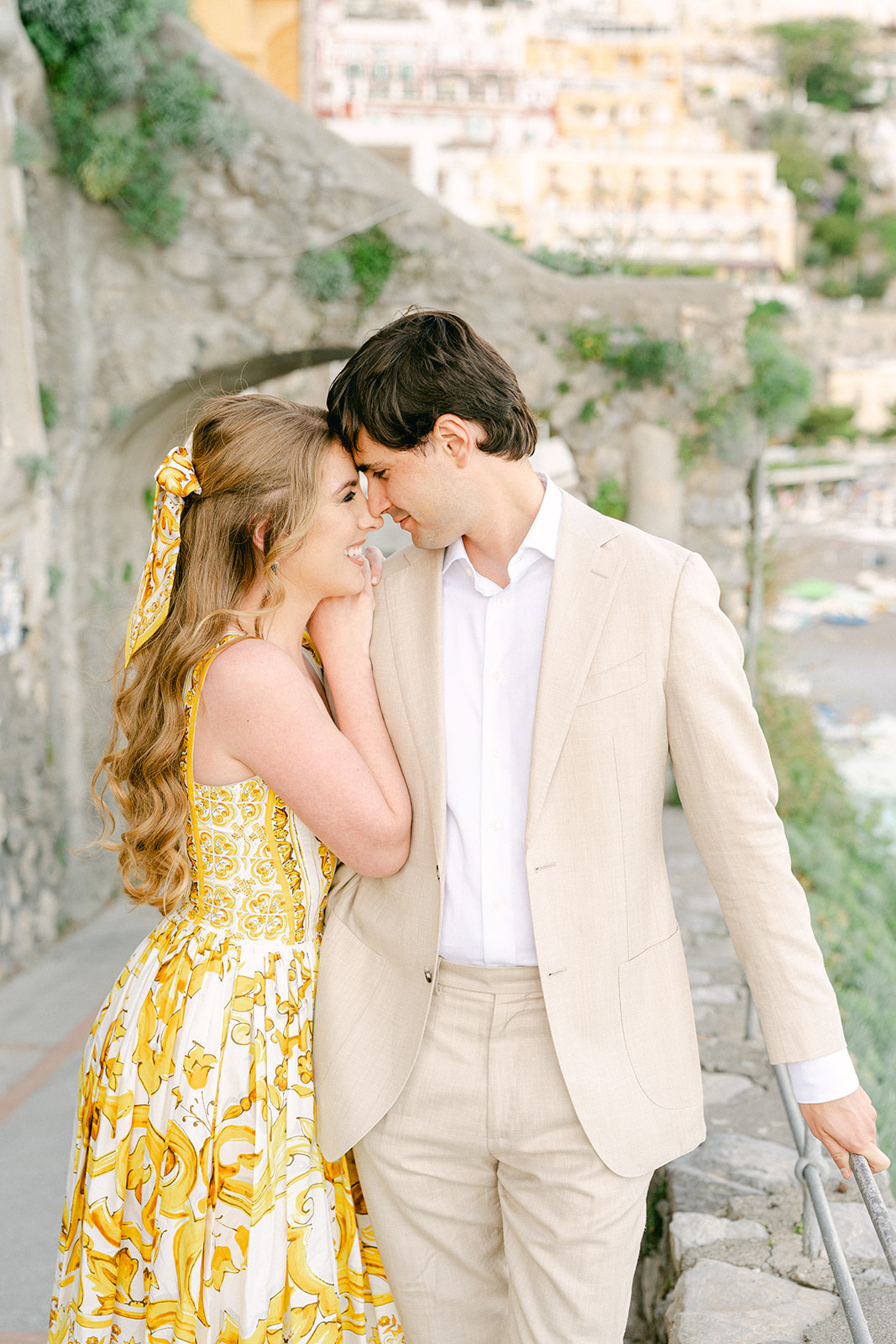 Engagement photoshoot capturing a romantic Amalfi Coast vacation moment