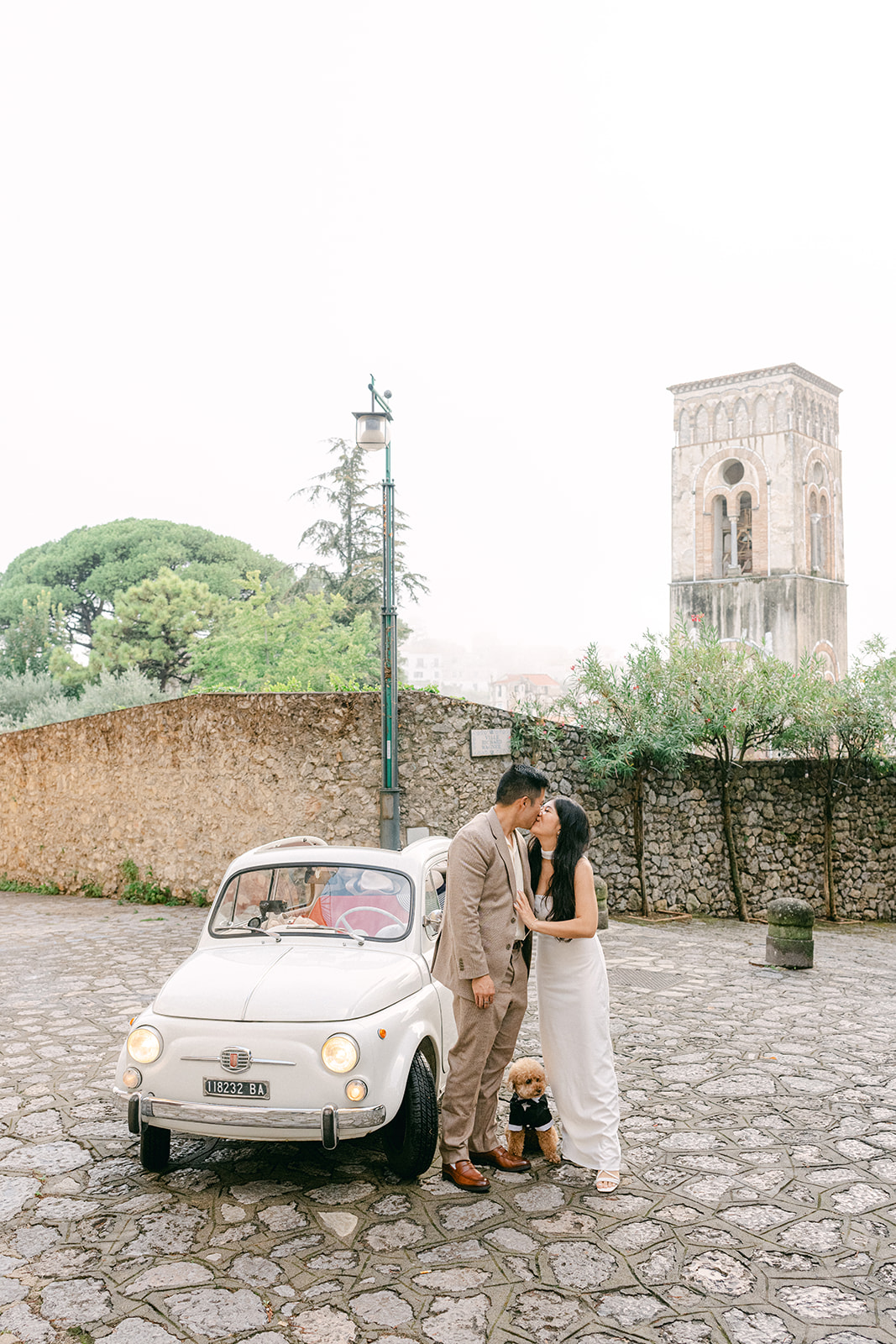 Ravello engagement photos with dog