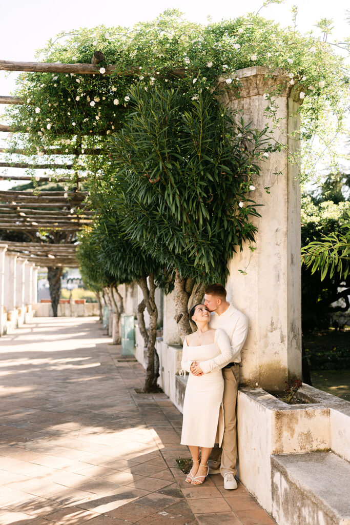 Surprise proposal during a walk through Positano