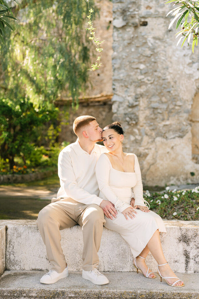 Romantic proposal while exploring Ravello Italy