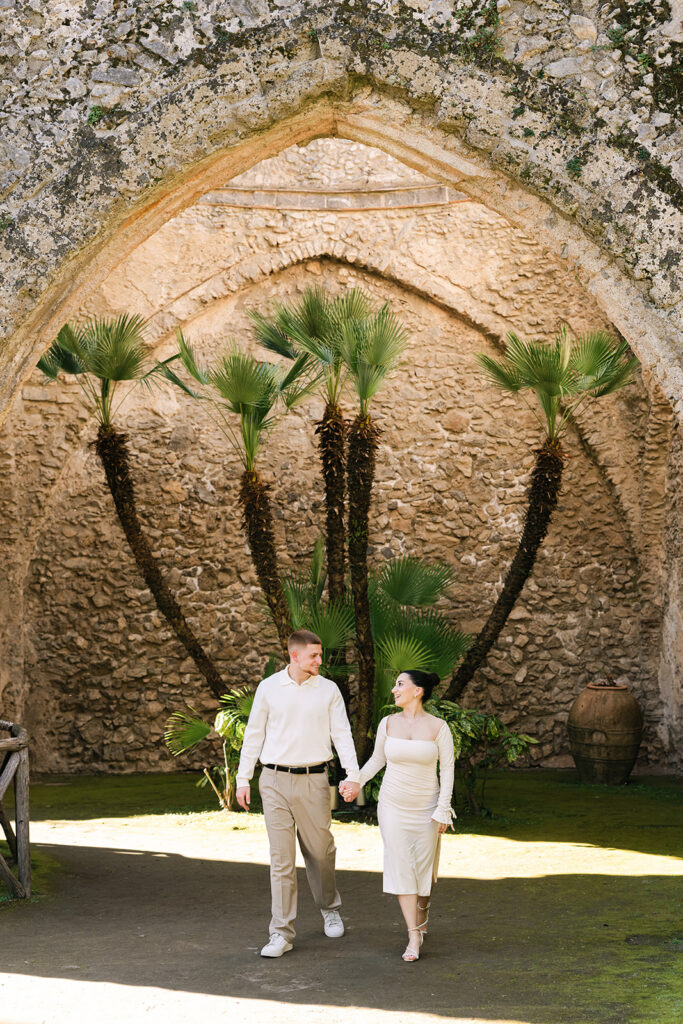 Casual Amalfi Coast proposal in a charming Italian village