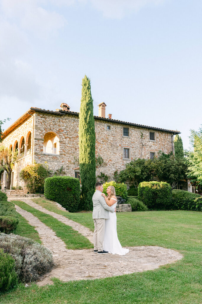 Bride and groom portraits during a Tuscany wedding weekend in Italy