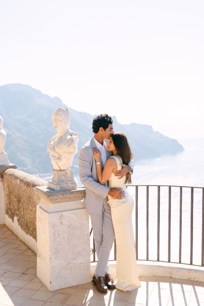 Engagement photos at Villa Cimbrone after a surprise proposal