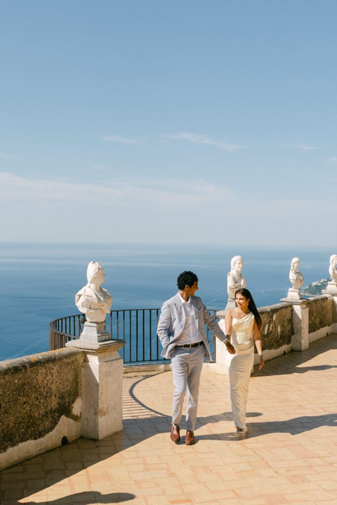 Romantic proposal at Villa Cimbrone in Ravello