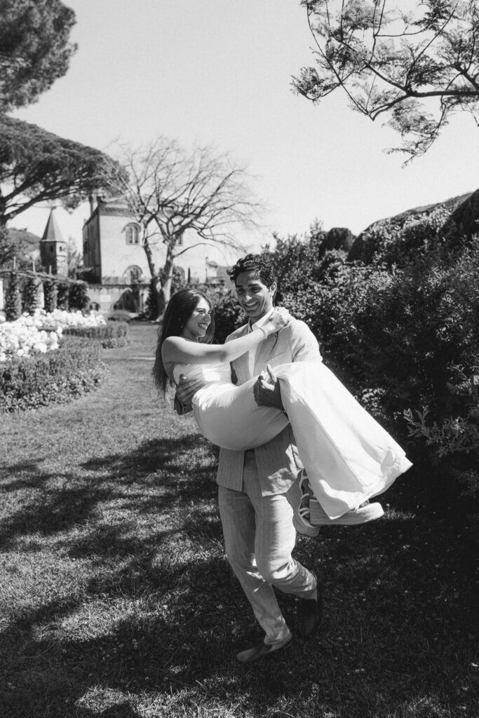 Amalfi Coast proposal at Villa Cimbrone gardens