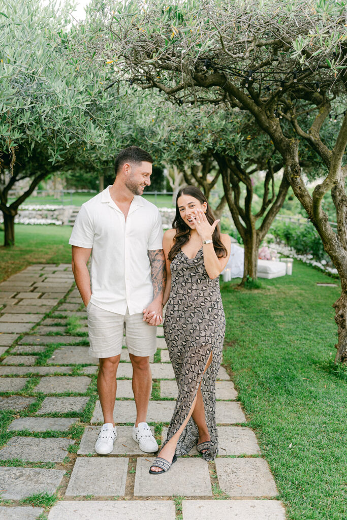 Outdoor proposal idea with luxury picnic setup in Italy