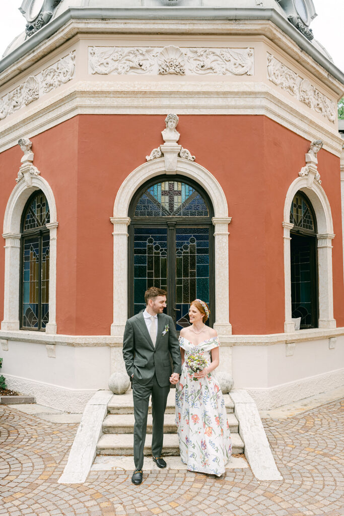 Romantic couple portraits during a private vow renewal celebration in Trentino