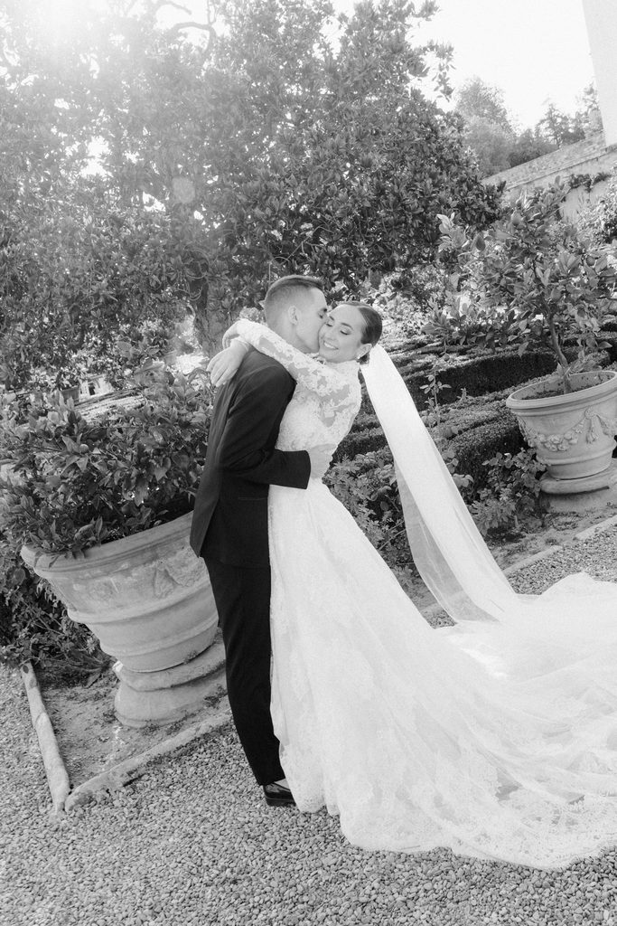 Romantic Villa Corsini wedding surrounded by historic Italian architecture in Tuscany